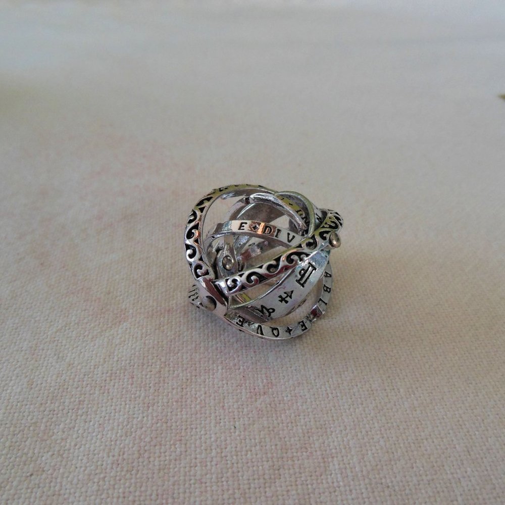 NEW! Cosmic/Astro Sphere-Ball Ring, Silver Tone